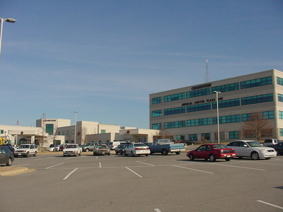 Highway 28 at Exit 155 in front of the Grandview Hospital